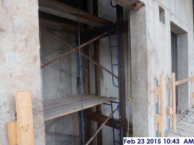 Elevator 1,2,3 steel guide rails at the 2nd floor Facing West